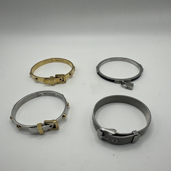 Bracelet Lot Silver And Gold Three Michael Kors One Unbranded Buckle/Lock - Picture 1 of 11